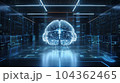 Futuristic android brain on circuit board background representing the innovation of AI. AI is Generative tech. 104362465