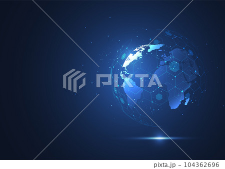 Global network connection. World map point and line composition concept of global business. Vector Illustration 104362696