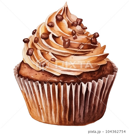 cupcake, watercolor, illustration, dessert, cake, muffin, sweet, Generative AI cupcake, watercolor, illustration, dessert, cake, muffin, sweet, Generative AI 104362754