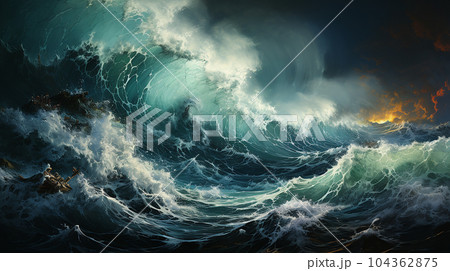 荒れた海、rough sea(generative ai) 荒れた海、rough sea(generative ai) 104362875