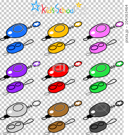 防犯ブザーのシンプルなアイコンテイストのベクター素材セット 防犯ブザーのシンプルなアイコンテイストのベクター素材セット 104363464