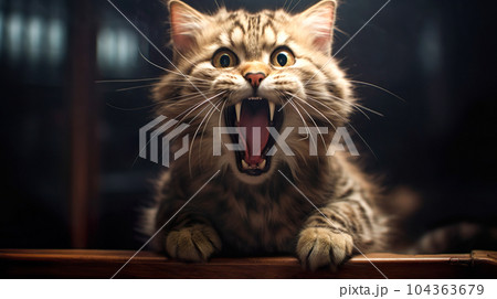 叫んでいる猫「AI生成画像」 叫んでいる猫「AI生成画像」 104363679