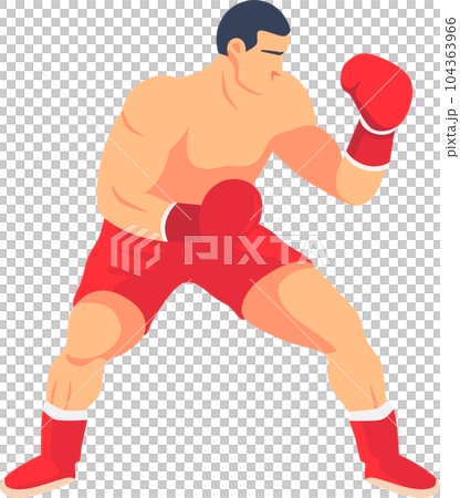 Boxer Cartoon Illustration. Boxing, Sport, Fight, Flat Design. 104363966