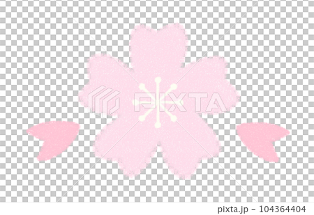 ゆるかわいい 色鉛筆風の桜の花 ゆるかわいい 色鉛筆風の桜の花 104364404