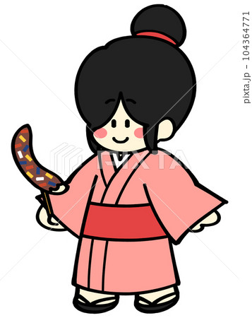 チョコバナナを持った浴衣の女性イラスト素材 チョコバナナを持った浴衣の女性イラスト素材 104364771