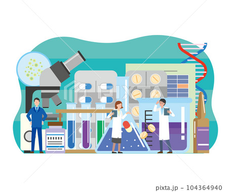 製薬研究のイメージイラスト 104364940