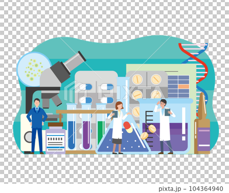 製薬研究のイメージイラスト 104364940