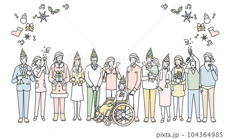 介護関係の人々のクリスマス フレーム 介護関係の人々のクリスマス フレーム 104364985
