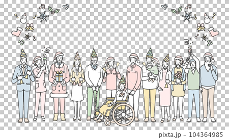 介護関係の人々のクリスマス フレーム 介護関係の人々のクリスマス フレーム 104364985