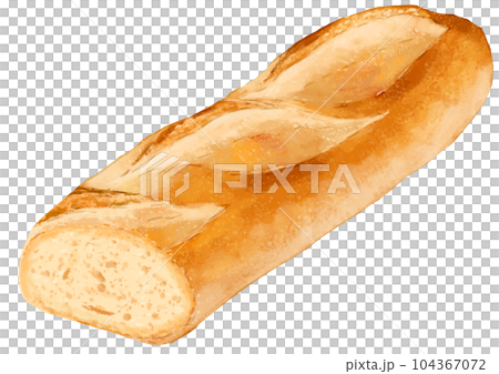 こんがり美味しい！リアルなフランスパン断面のイラスト素材