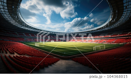 Football stadium with seat. 104368015
