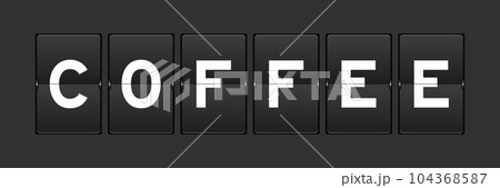 Black color analog flip board with word coffee on gray background 104368587