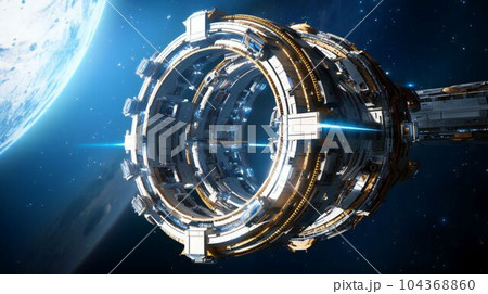 航行中のリング型宇宙船 104368860