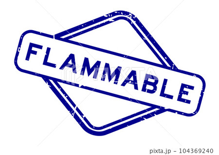 Grunge blue flammable word rubber seal stamp on white background Grunge blue flammable word rubber seal stamp on white background 104369240