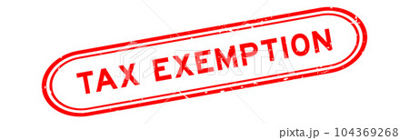 Grunge red tax exemption word rubber seal stamp on white background 104369268