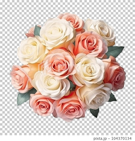 Cute wedding bouquet. Illustration AI Generative 104370134