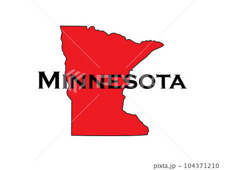 Politically conservative state of Minnesota colored red. 104371210
