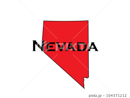 Politically conservative state of Nevada colored red. 104371212