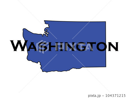 Politically liberal blue state of Washington with a map outline. Politically liberal blue state of Washington with a map outline. 104371215