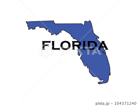 Politically liberal blue state of Florida with a map outline. 104371240