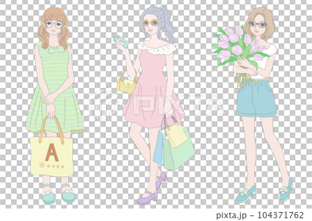 fashion girl illustration wearing glasses 104371762
