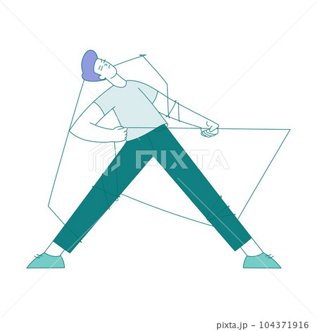 Young Man Struggling Pulling Ropes Suffering from Fear Vector Illustration Young Man Struggling Pulling Ropes Suffering from Fear Vector Illustration 104371916