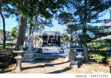 福島県　二本松市　冬　岳温泉　温泉神社 104372292