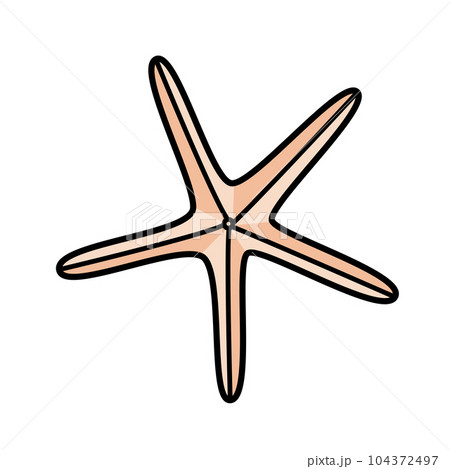 Starfish Icon, single isolate on a white background. Vector illustration wildlife of the underwater world doodle sketch. Starfish Icon, single isolate on a white background. Vector illustration wildlife of the underwater world doodle sketch. 104372497