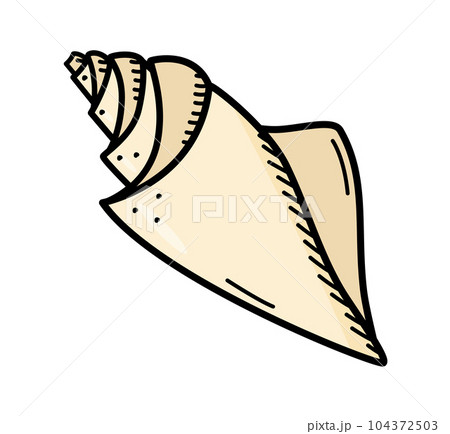 Seashell, single isolate on a white background. Vector illustration of a shell doodle sketch. Seashell, single isolate on a white background. Vector illustration of a shell doodle sketch. 104372503