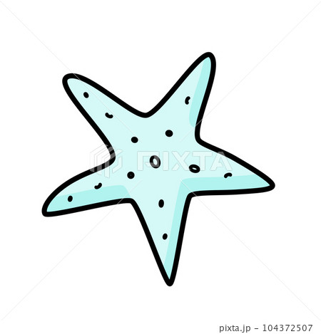 Starfish Icon, single isolate on a white background. Vector illustration wildlife of the underwater world doodle sketch. Starfish Icon, single isolate on a white background. Vector illustration wildlife of the underwater world doodle sketch. 104372507