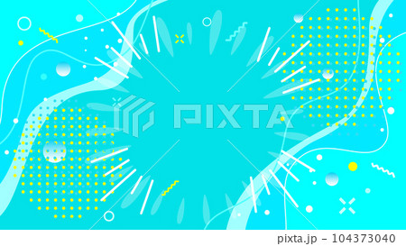 ポップなサマーセールのデザイン、炭酸がはじける夏のイメージイラスト。水色のベクター背景素材 104373040