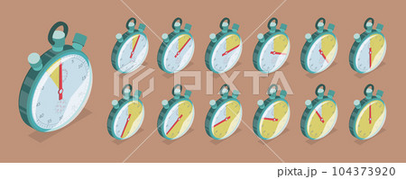 3D Isometric Flat Vector Set of Countdown Timers 3D Isometric Flat Vector Set of Countdown Timers 104373920