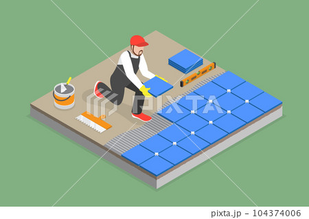 3D Isometric Flat Vector Conceptual Illustration of Professional Tiler 3D Isometric Flat Vector Conceptual Illustration of Professional Tiler 104374006