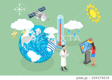 3D Isometric Flat Vector Conceptual Illustration of Meteorologist 104374019