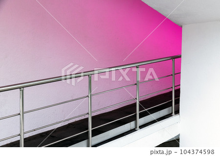 Abstract white minimal interior background with purple illumination 104374598