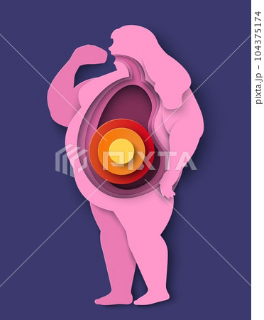 Fat people icon vector woman stomach problem 104375174