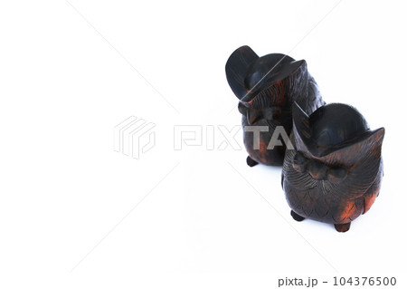 木製フクロウの仲良しカップル 木製フクロウの仲良しカップル 104376500