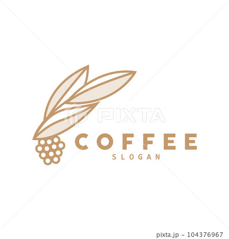 coffee bean drink logo design in brown color vector illustration coffee bean drink logo design in brown color vector illustration 104376967