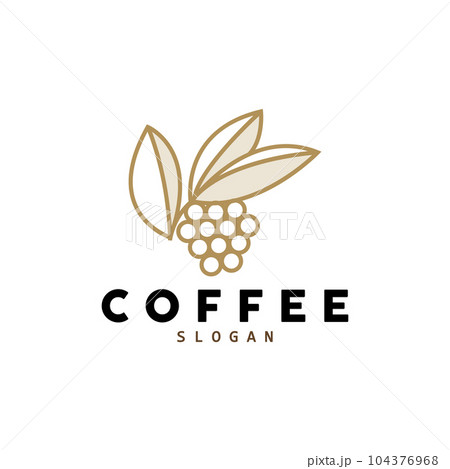 coffee bean drink logo design in brown color vector illustration coffee bean drink logo design in brown color vector illustration 104376968