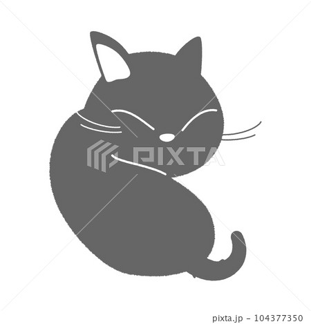 昼寝中の黒猫のベクターイラスト 昼寝中の黒猫のベクターイラスト 104377350