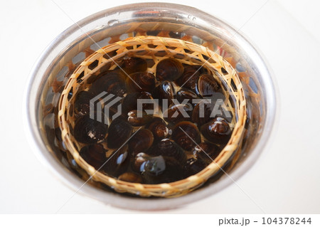 シジミの砂抜き 104378244