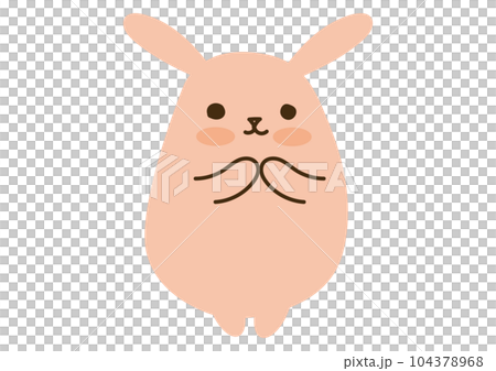 かわいいうさぎ、手を合わせる かわいいうさぎ、手を合わせる 104378968
