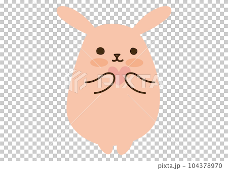 かわいいうさぎ、ハート 104378970