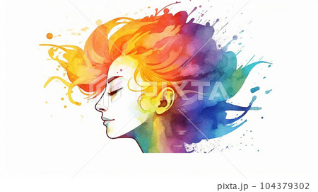 LGBT：人物を使ったイメージの水彩画