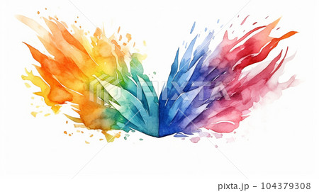 LGBT：シンボルマークの水彩画