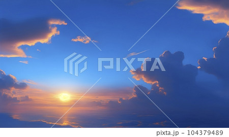 AI 画像生成による空と雲 104379489