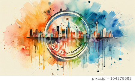 SDGs：SDGsのイメージの水彩画