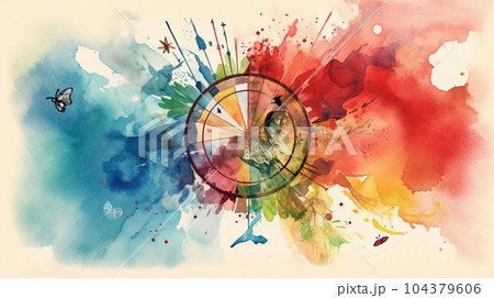SDGs：SDGsのイメージの水彩画