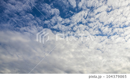 昼の青空に流れる白い雲 104379865