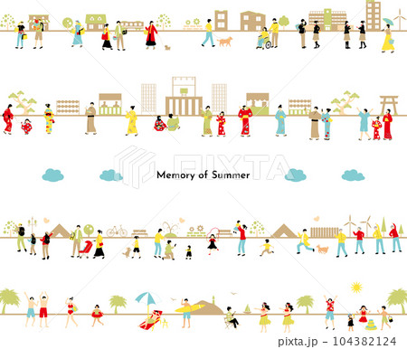 夏を楽しむ人達 夏を楽しむ人達 104382124